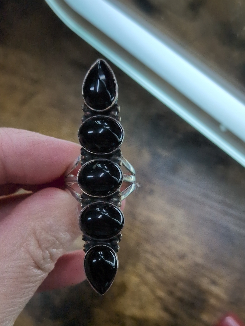 Sterling Silver Black Onyx Multi-Stone Statement Ring